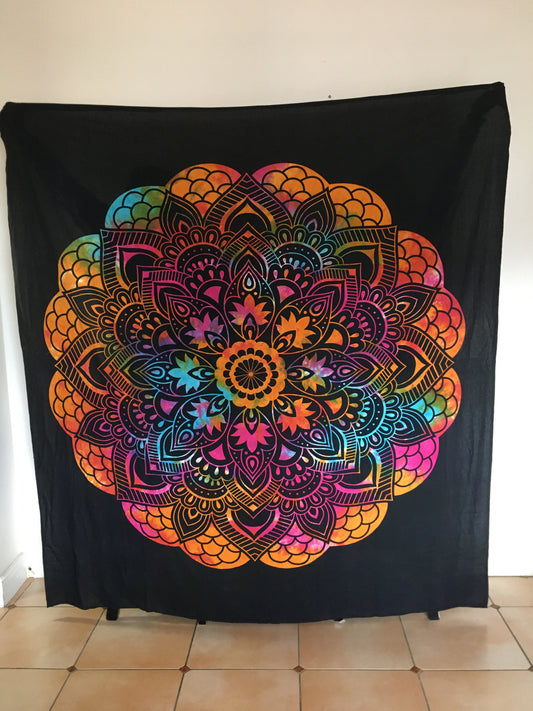 Multi-colored Mandala Tapestry Large