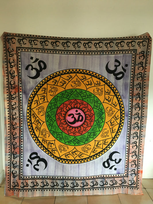 Multi-colored OM Tapestry Large
