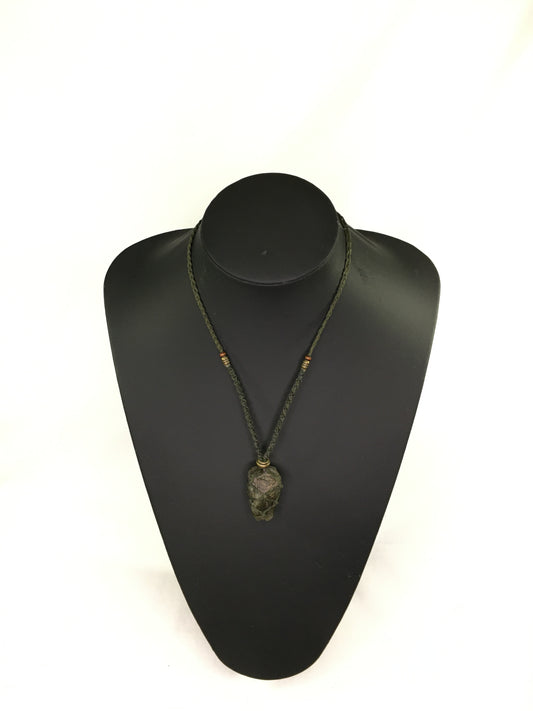 Crystal Necklaces - Labradorite crystal with wax cord