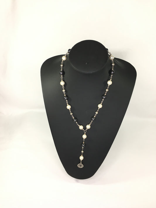Cosmetic Jewelry  - Beaded Rosary with Nickel Pendant Necklace