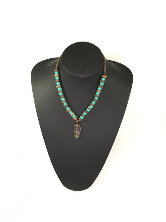 Tribal Pendant with Beads Necklace