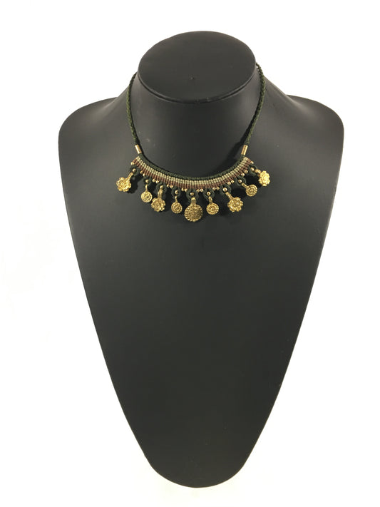 Cosmetic Jewelry  - Choker with Multiple Pendants Beaded Roped Necklace