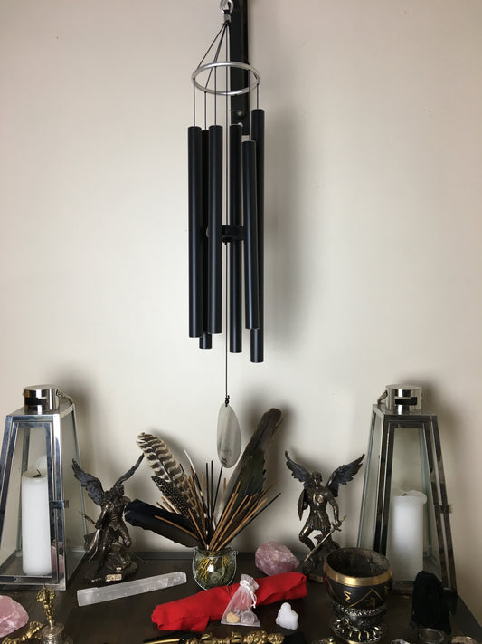 Matte Black and Silver Wind Chimes