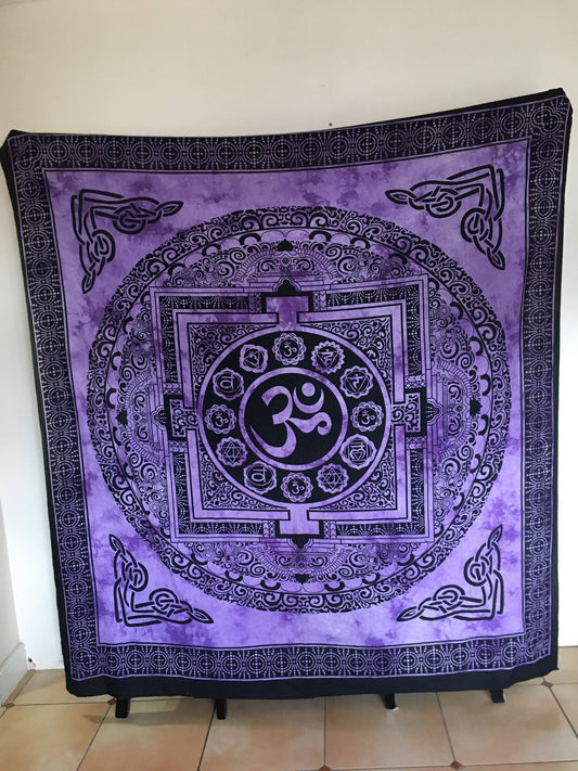 Purple Chakra OM Tapestry Large
