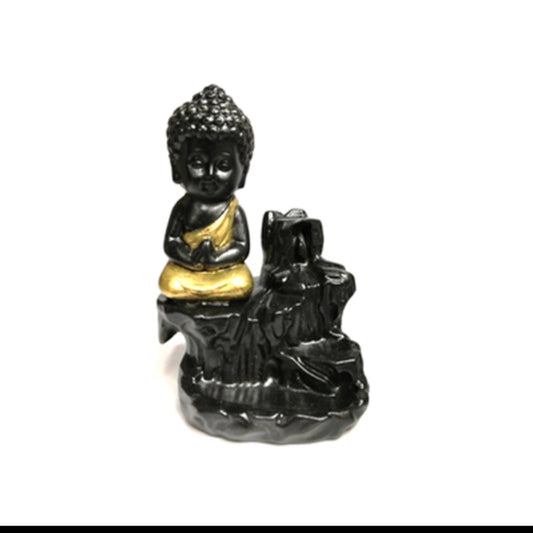 Backflow Holder Buddha (Black & Gold)