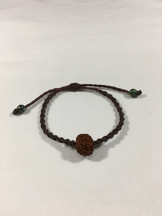 Roped Bracelet - Rudrashka bracelet with wax cord