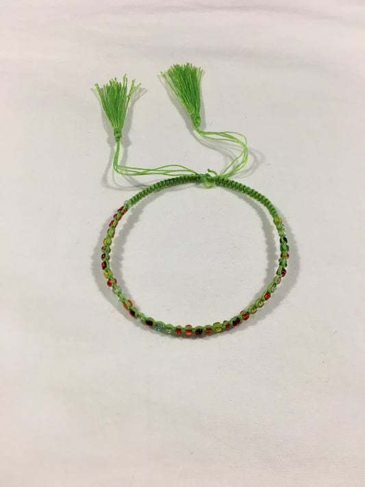 Roped Bracelet - Green beaded bracelet