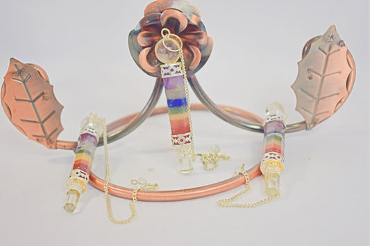 Multi-coloured Pendulums with crystal point