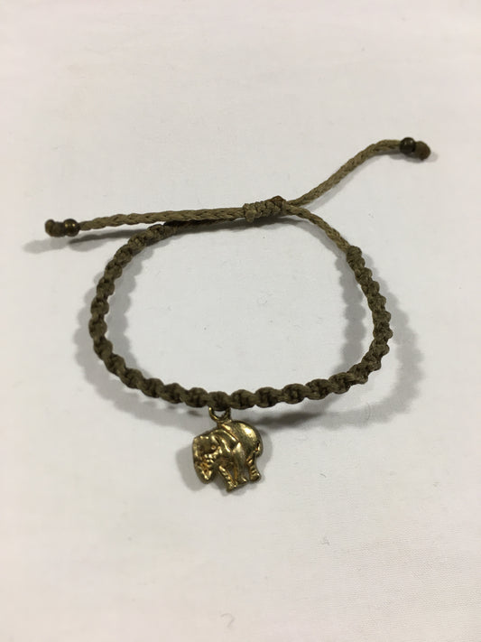 Roped Bracelet - Elephant Pendant with wax cord