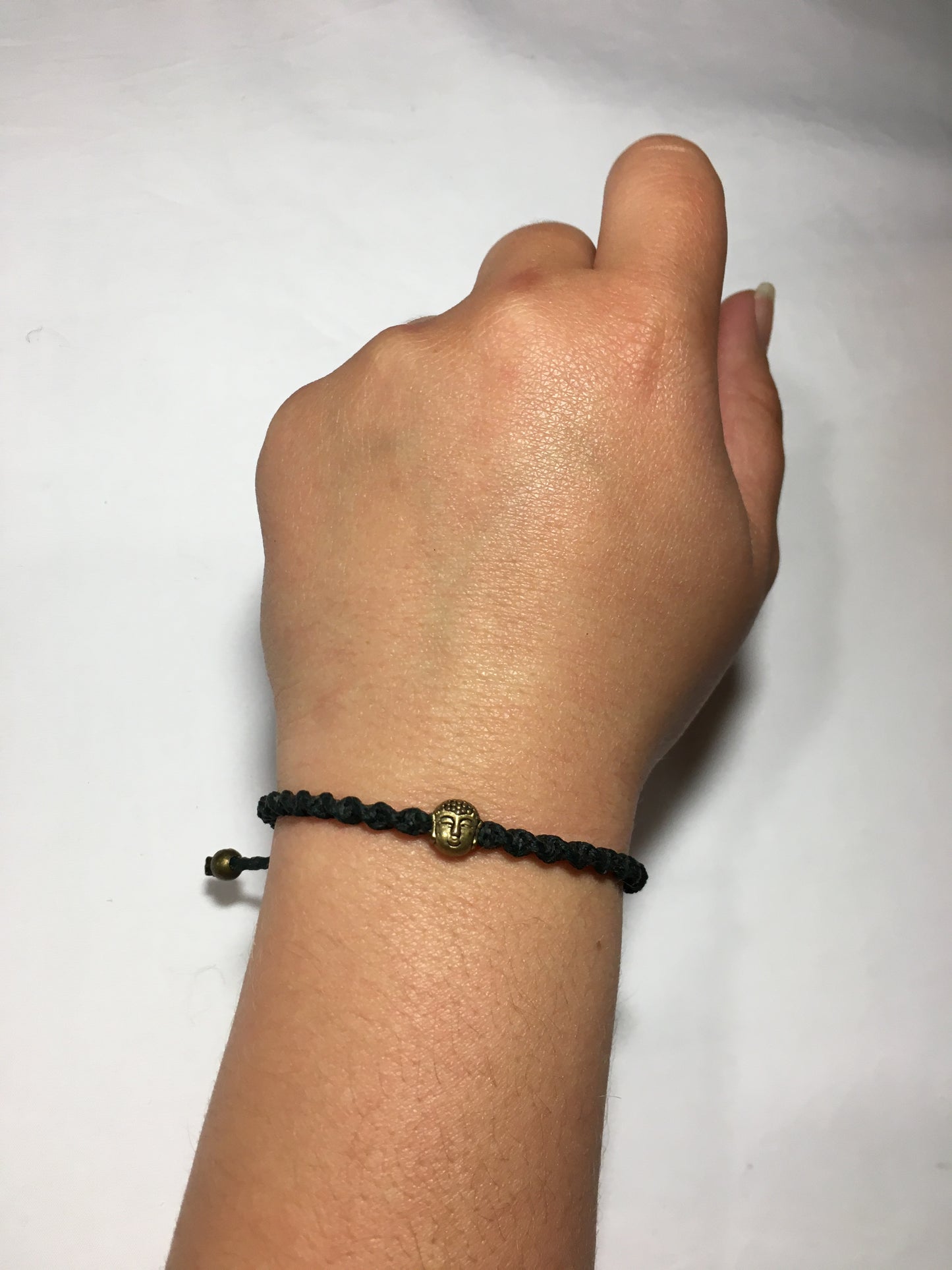 Roped Bracelet - Buddha pendant with wax cord bracelet
