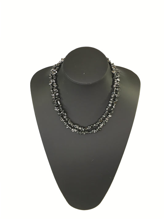 Endless Beaded Necklace -Ats Haematite Chips Endless Necklace
